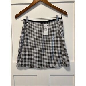 Sanctuary Women's Micro‎ Houndstooth Sequin Side Zip Mini Skirt Size XXS NWT $79